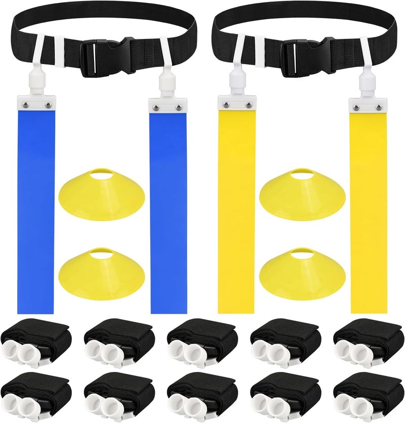 DkOvn Flag Football Belt, 2pcs Adjustable Flag Football Belt with Belt and Flags, for Youths, Adults - Image 1